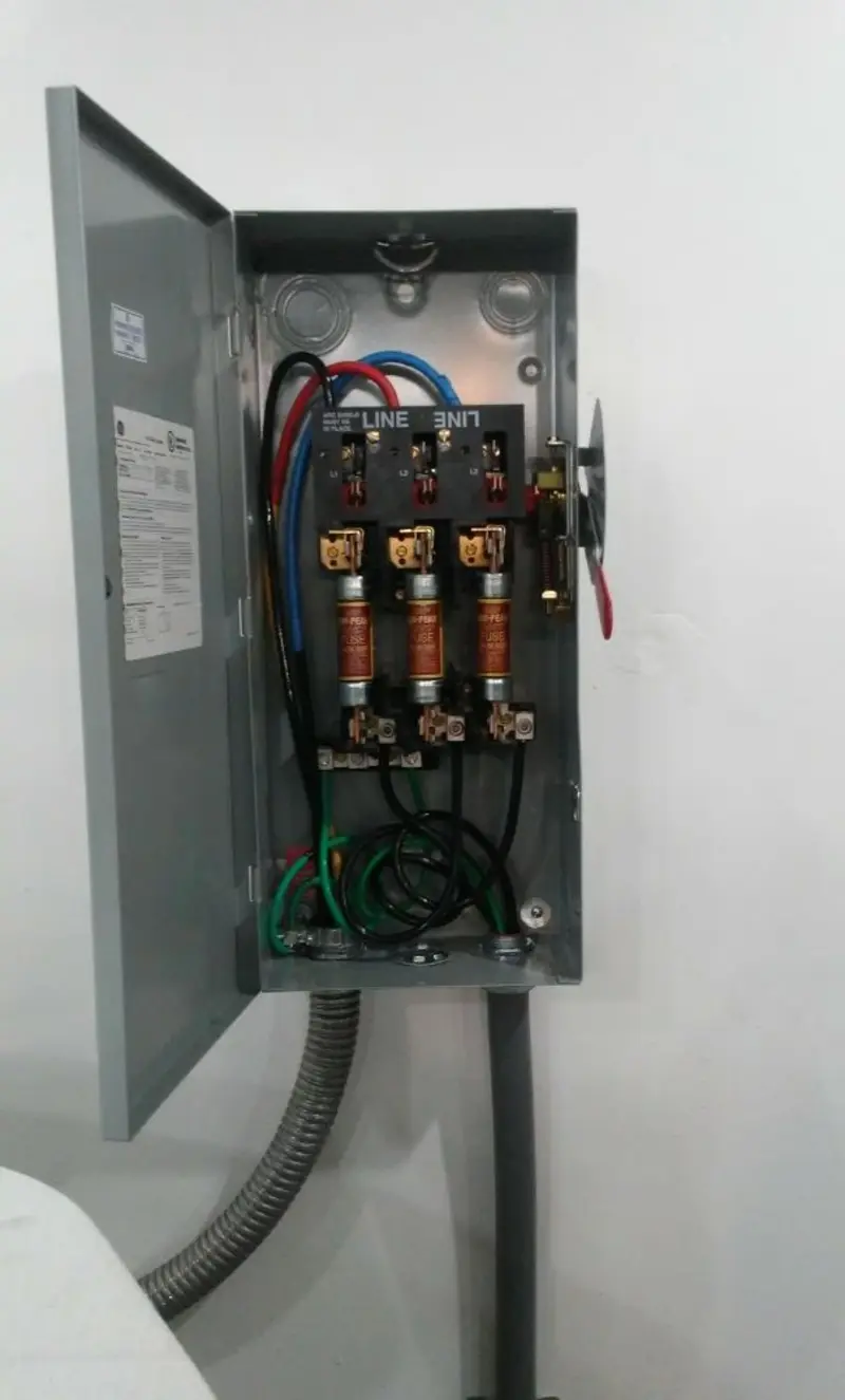 Three-phase disconnect switch installed for Electrical Wiring & Rewiring in Redland